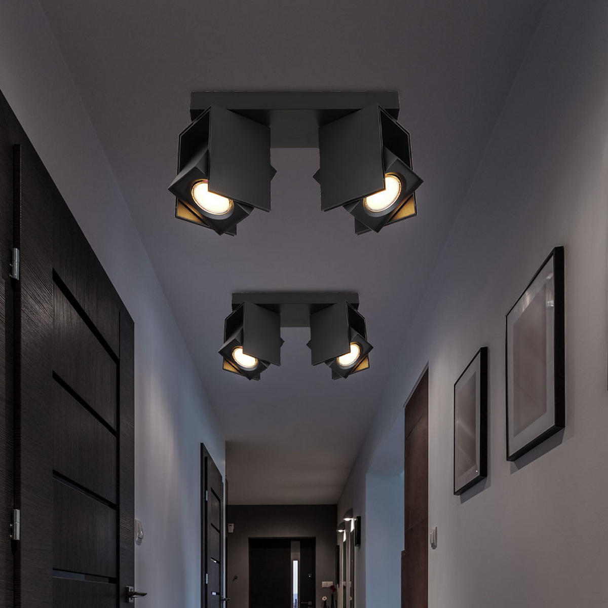 LED DECKENLEUCHTE RORY Schwarz Metall - Schwarz, Metall (25.6/8.4/15.7cm) - Globo Lighting