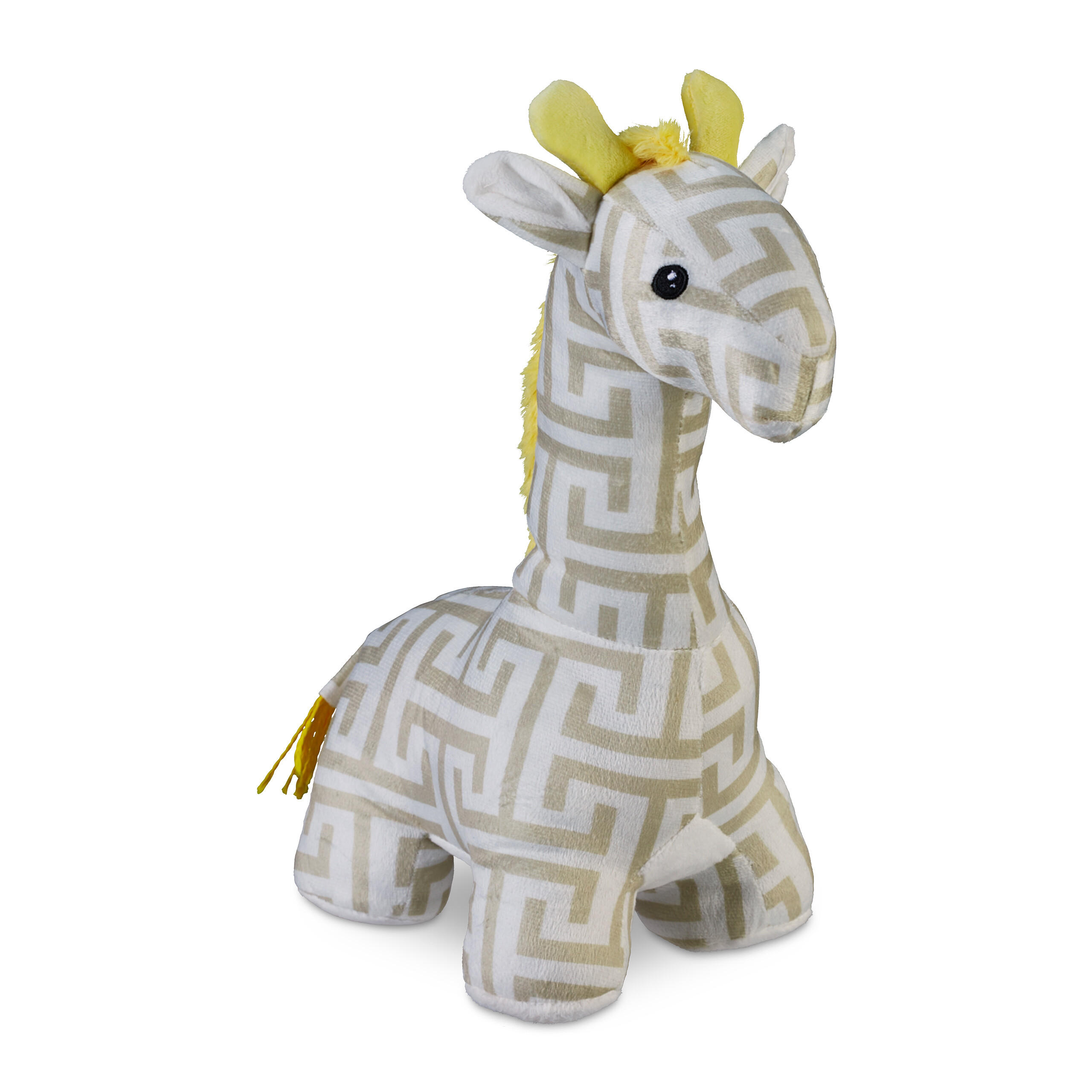 DÖRRSTOPP Vit Beige Giraff sandfylld 35 cm - Multicolor, Textil/Naturmaterial (15/25cm) - Relaxdays