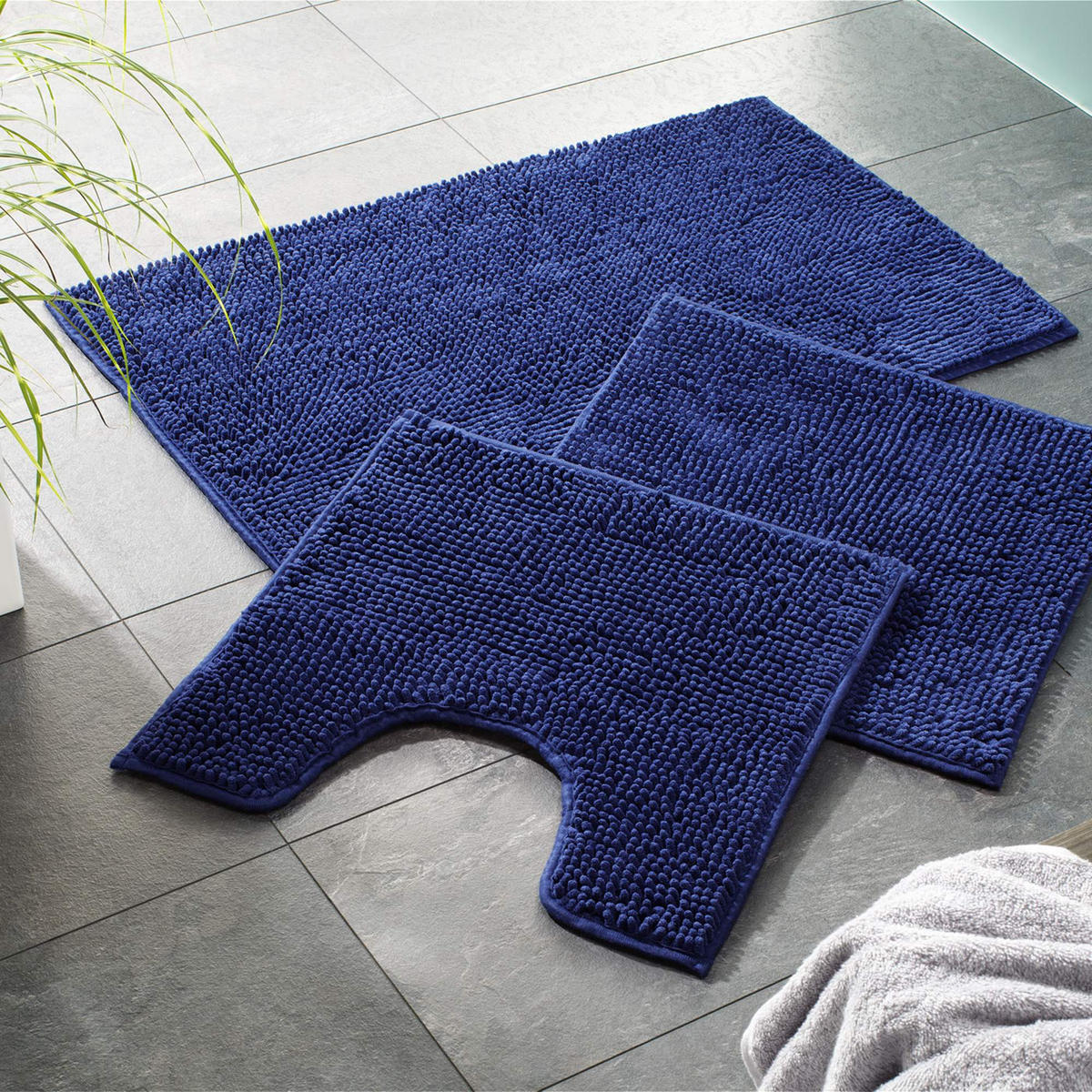BADEMATTE PARIS - Dunkelblau, Textil (50/80cm) - WohnDirect