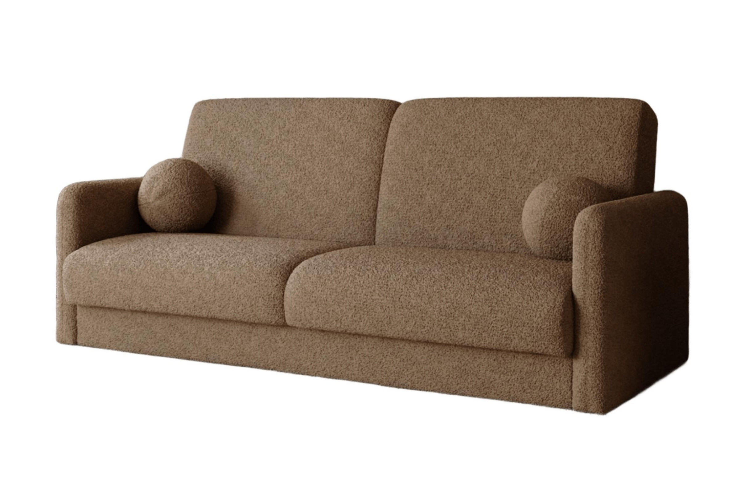 SOFA CLASSY 214cm breit in Boucle Dunkelbeige - Beige, Holz/Holzwerkstoff (214/93/100cm) - Deine Möbel 24