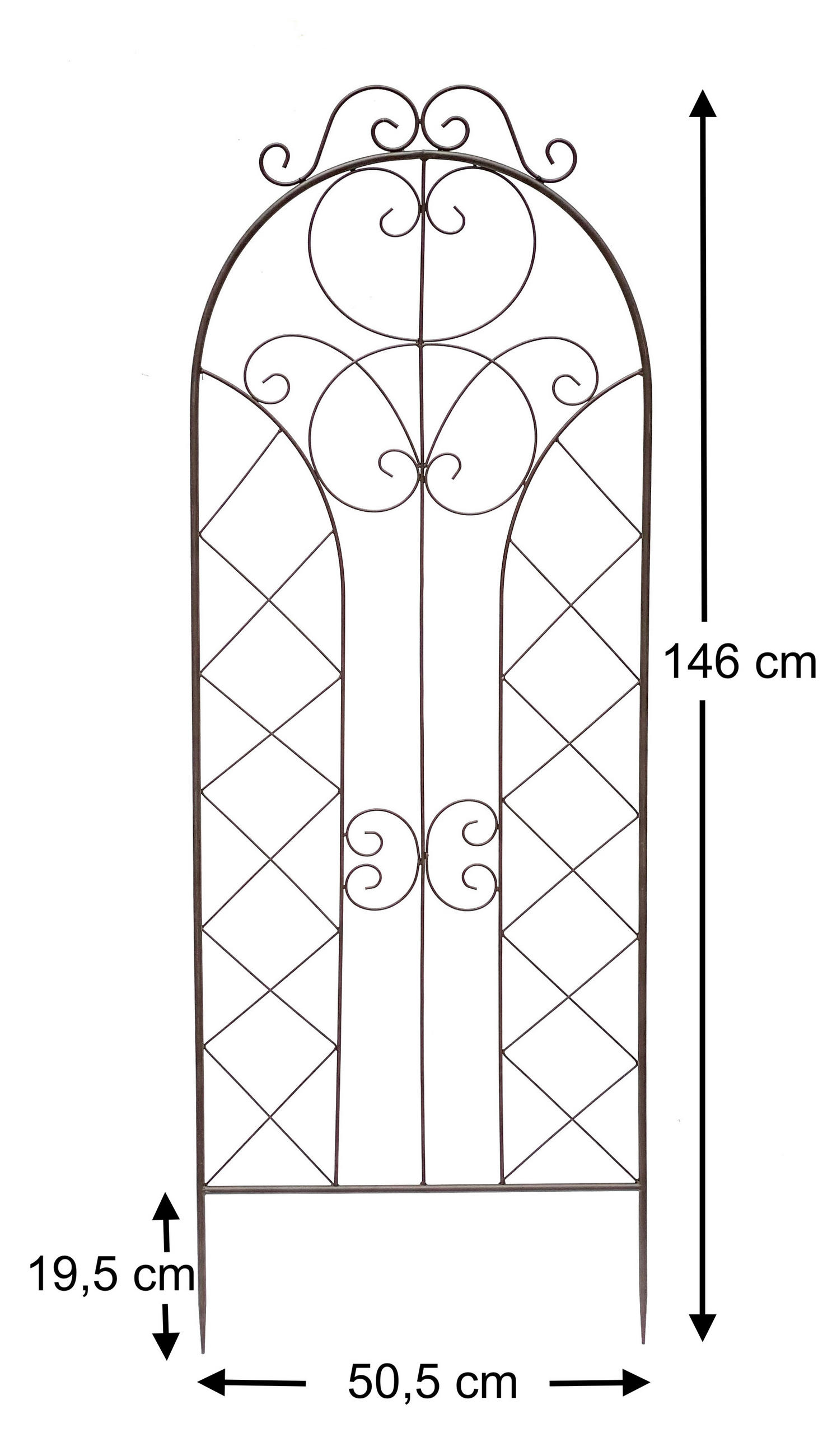 RANKHILFE für Kletterpflanzen Metall XXL 150 cm - Braun, Metall (50.5/146/1.5cm) - DanDiBo