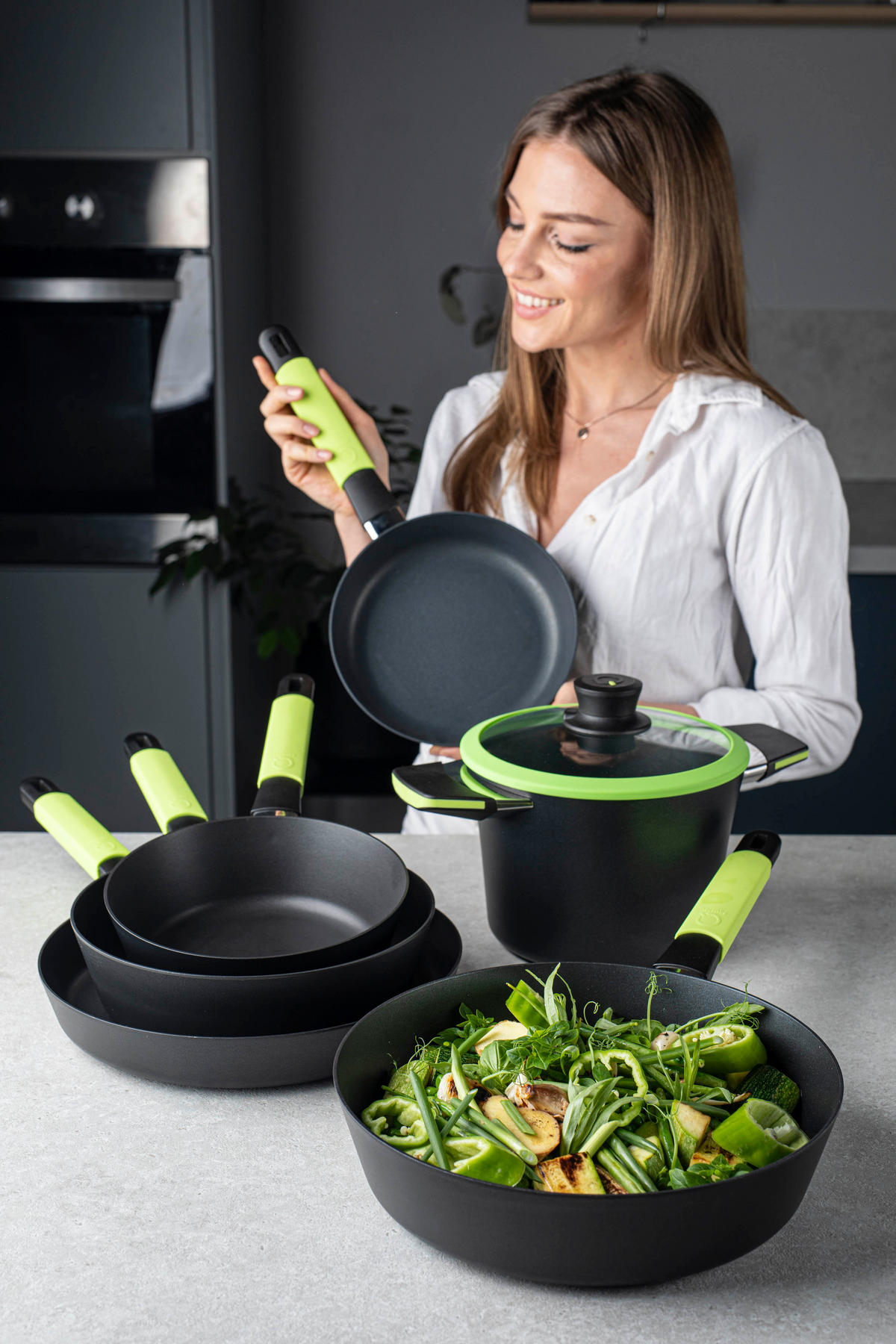 BRATPFANNE INDUKTION ⌀28cm - LIMETTE - Limette, Kunststoff/Metall (28cm) - Gastrolux