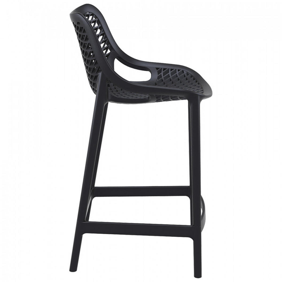 BARHOCKER Schwarz 44x95x51cm - Schwarz, Kunststoff (44/95/51cm) - AlterEgo