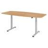 KONFERENZTISCH elektrisch XMST22 103/220/74 cm in Eichefarben/Silberfarben - Eichefarben/Silberfarben, Holzwerkstoff (103/220/74cm) - bümö