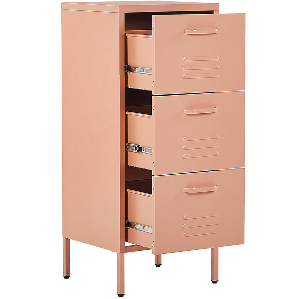 AKTENSCHRANK pfirsichrosa Wostok - Pink, Metall (43/103/40cm) - Beliani