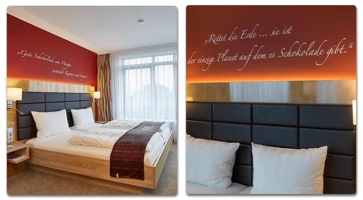 Schlafzimmer Schokoladenhotel Voss