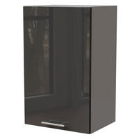 KÜCHENHÄNGESCHRANK Essen W2/45 Graphit Hochglanz / Grau Matt 45 / 32,5 / 72cm - Graphitfarben/Grau, Holz/Holzwerkstoff (45/72/32.5cm) - Feldmann-Wohnen