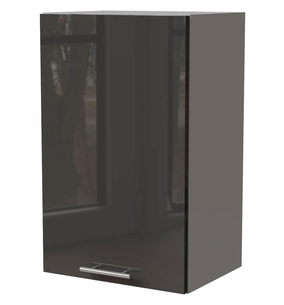 KÜCHENHÄNGESCHRANK Essen W2/45 Graphit Hochglanz / Grau Matt 45 / 32,5 / 72cm - Graphitfarben/Grau, Holz/Holzwerkstoff (45/72/32.5cm) - Feldmann-Wohnen