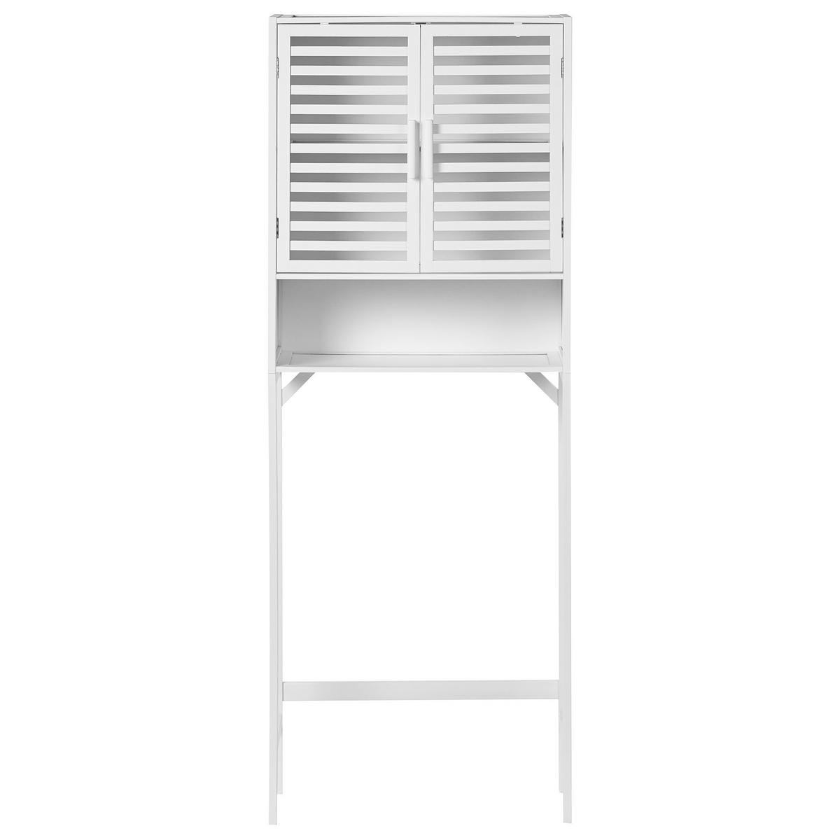 DULAP DE BAIE bambus 63 cm alb Okarche - alb, lemn (63/167/25cm) - Beliani