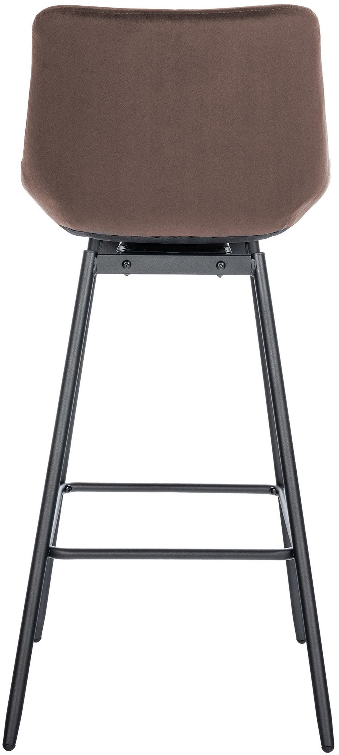 BARHOCKER Welton Schwenkbar Samt braun - Schwarz/Braun, Textil/Metall (49/105/56cm) - TPFLiving