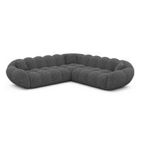 ECKSOFA Liva Graphit Bouclé - Graphitfarben, Textil (258/258cm) - VAROYAL