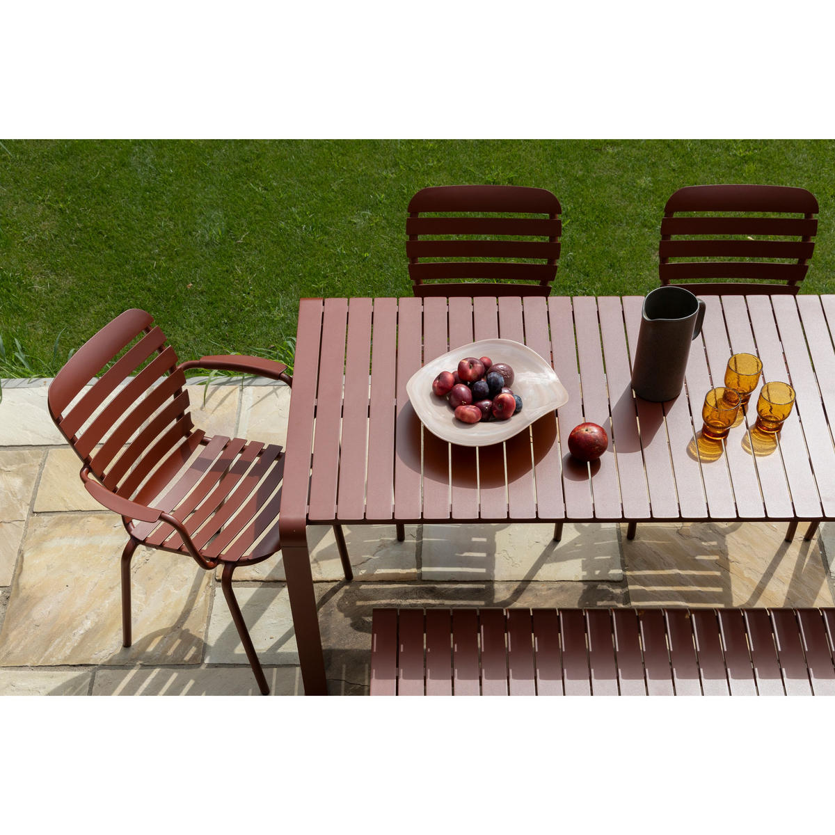 GARTENSTUHL Vondel Armlehne Rot - 2 er Set - Rot, Metall (64.7/81.6/59.3cm) - Zuiver
