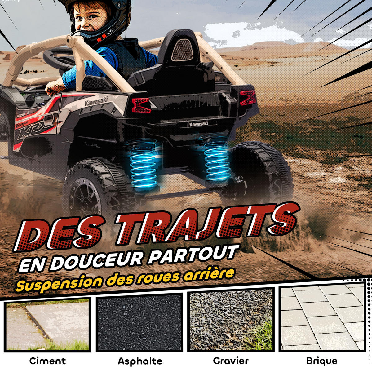 ELEKTRO-UTV DE-13122 2,4G Fernbedienung Gelb - Gelb, Kunststoff (100/64/56cm) - ComfortXL