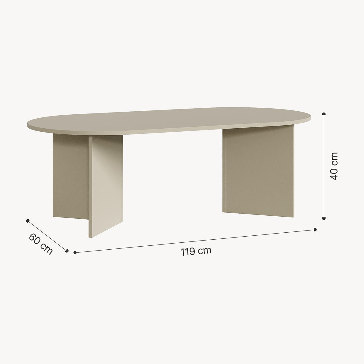 KONZOLOVÝ STOLIK Kynd 119/60/40 cm - piesková, kompozitné drevo (119/60/40cm) - [en.casa]