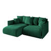 ECKSOFA mit Schlaffunktion und Bettkasten ONESK-L 208x165x40 Dunkelgrün Velours - Dunkelgrün, Holzwerkstoff/Kunststoff (208/165cm) - ALTDECOR