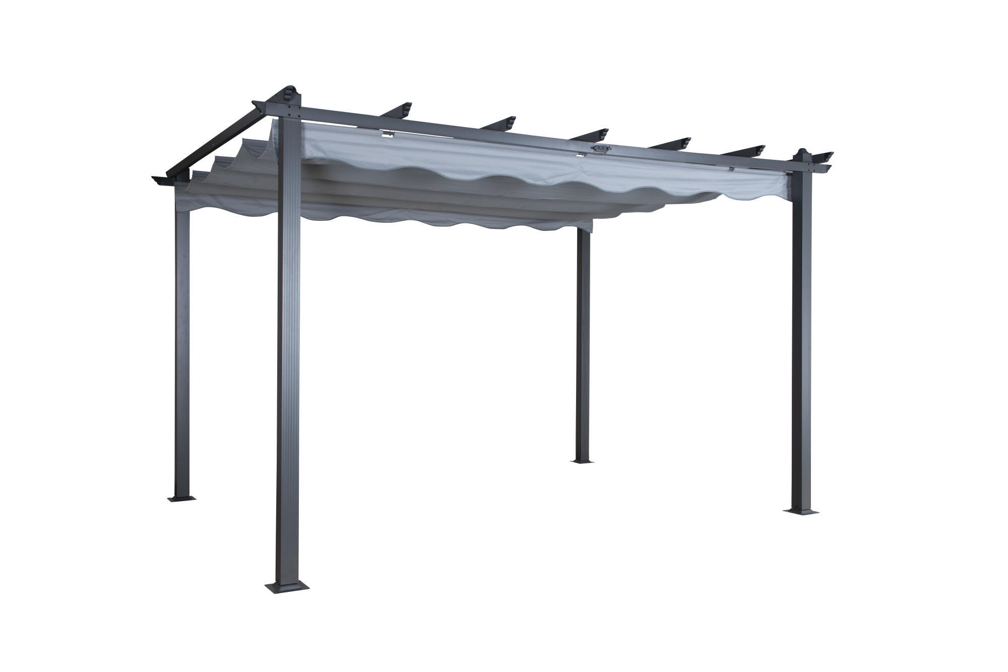 PERGOLA LAZIO Grau 395x295x245 cm - Grau, Metall (395/245/295cm) - FURNLUX