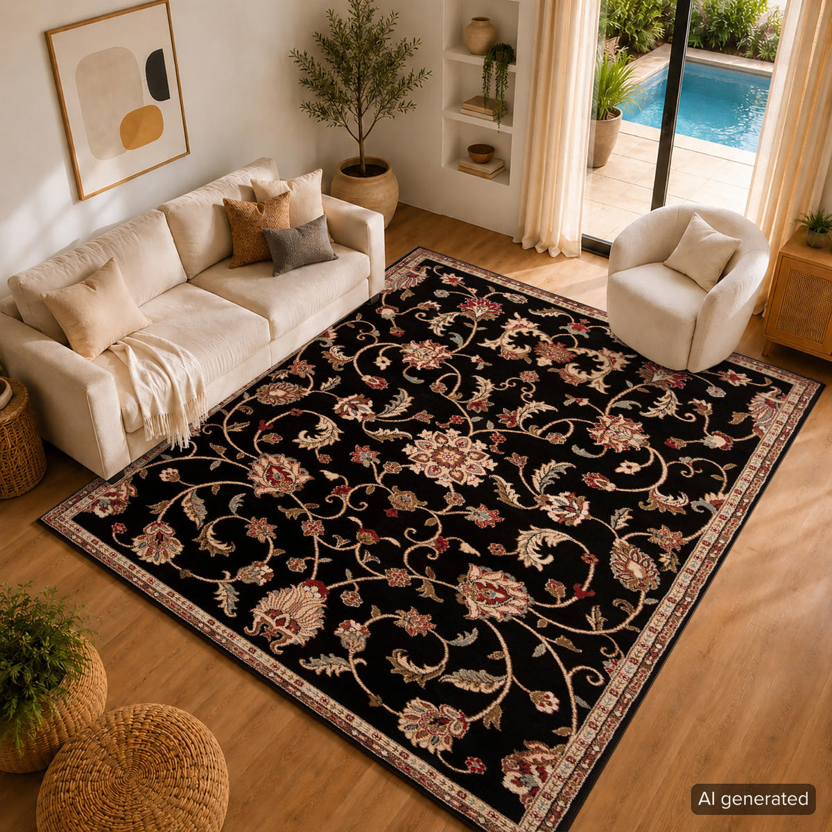 KURZFLORTEPPICH Bekuri 160/230 cm Schwarz - Schwarz, Textil (160/230cm) - LIVABLISS