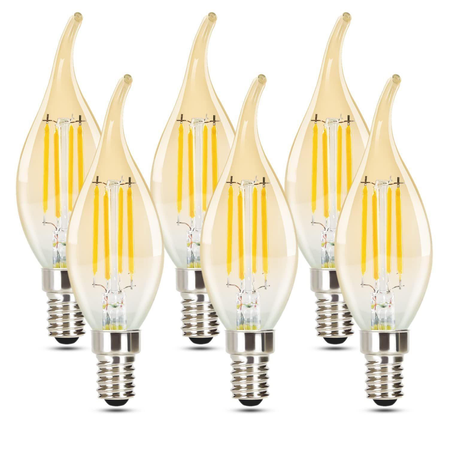 LED žárovky E27 4W (sada 6 ks) - průhledná, sklo (3.5/10.5cm) - Nettlife