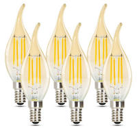 LED žárovky E27 4W (sada 6 ks) - průhledná, sklo (3.5/10.5cm) - Nettlife