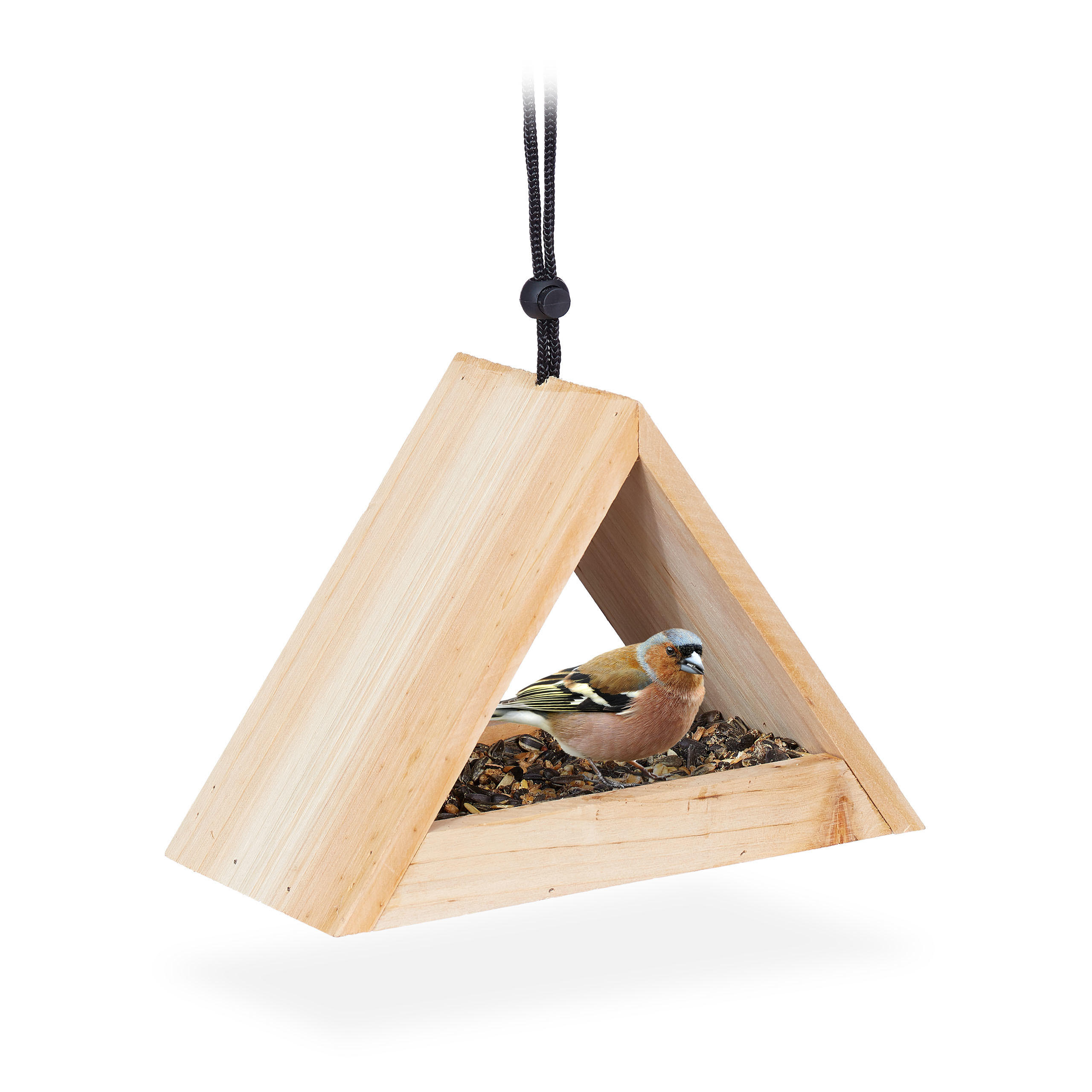 VOGELHAUS - Hellbraun, Holz/Metall (23.5/16/12cm) - Relaxdays