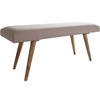 SITZBANK SILE Retro Stil Stoffbezug Massivholz, Beige 117x38x51 cm - Beige/Braun, Mangoholz/Textil (117/51/38cm) - KADIMA DESIGN