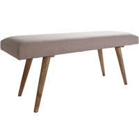 SITZBANK SILE Retro Stil Stoffbezug Massivholz, Beige 117x38x51 cm - Beige/Braun, Mangoholz/Textil (117/51/38cm) - KADIMA DESIGN