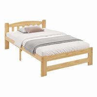 EINZELBETT mit Kopfteil 90x200 cm Massivholz Natur - Braun, Holz (90/200cm) - Meubliv