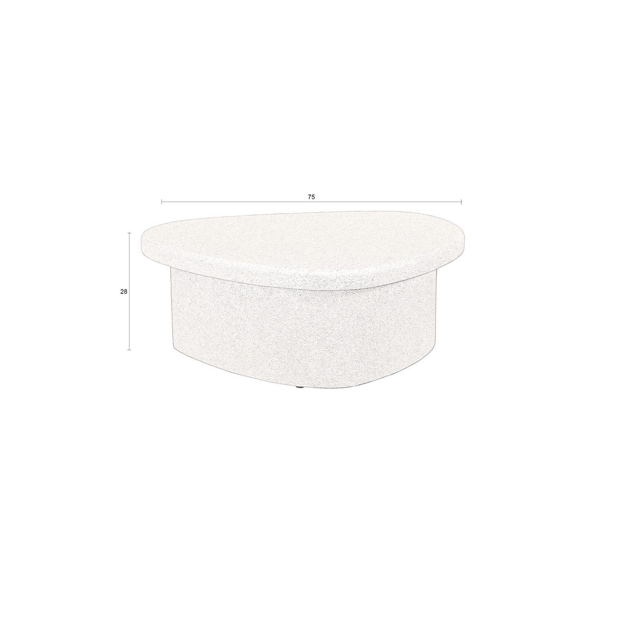 COUCHTISCH Veda Recycelt Beige - Beige, Stein (74/49/28cm) - Dutchbone