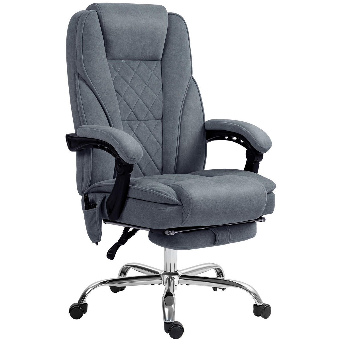 CHEFSESSEL DE-11728 mit massage- & heizfunktion neigbar Grau - Dunkelgrau, Textil (72/119/67cm) - ComfortXL