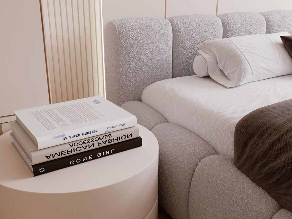 POLSTERBETT Cloud Low 140x200 Bouclé-Stoff Grau - Grau, Textil (140/200cm) - Graingold