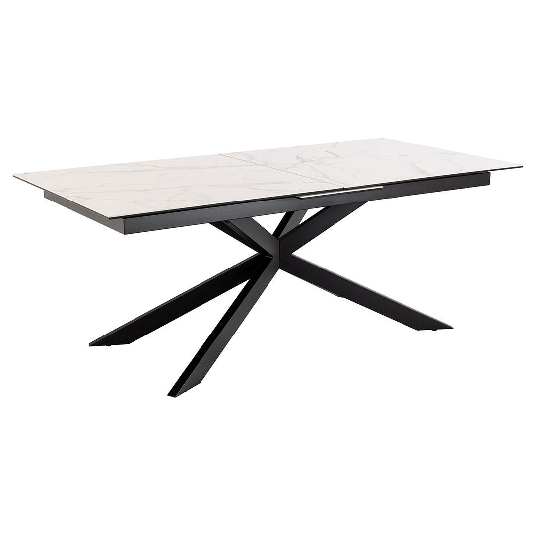 ESSTISCH, Irwine, Weiß, Glas, 240 x 100 x 76 cm - Weiß, Glas/Metall (100/240/76cm) - ebuy24