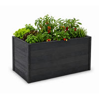 HOCHBEET HARZ aus Holz mit Schutzfolie 76x150x79 cm Außenbereich Anthrazit Holz - Anthrazit, Holz (150/76/79cm)