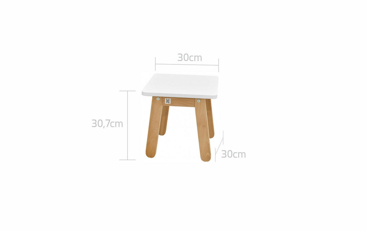 KINDERSTUHL Woody - Weiß, Holzwerkstoff (30/31/30cm) - RAUMHIRSCH FURNITURE