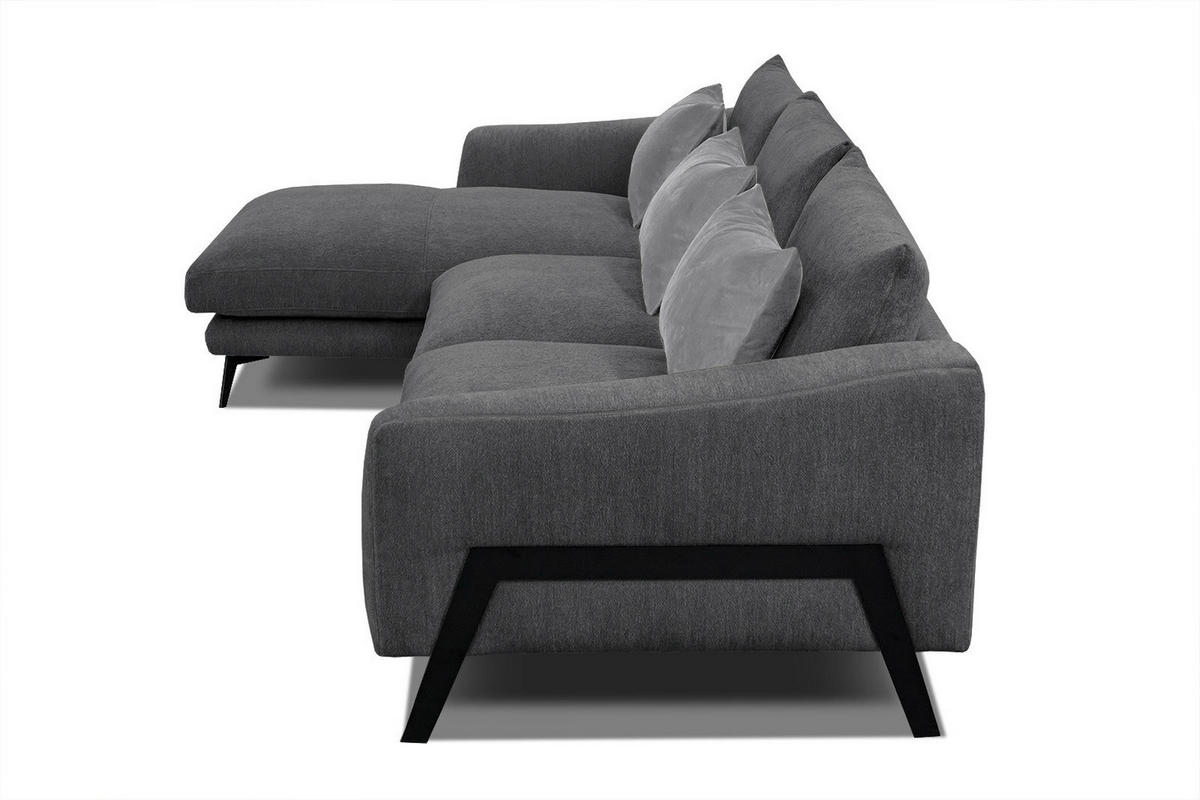 ECKSOFA WINTER 4-Sitzer, graphitfarben - Schwarz/Graphitfarben, Holzwerkstoff/Textil (158/269cm) - Courtois Laville