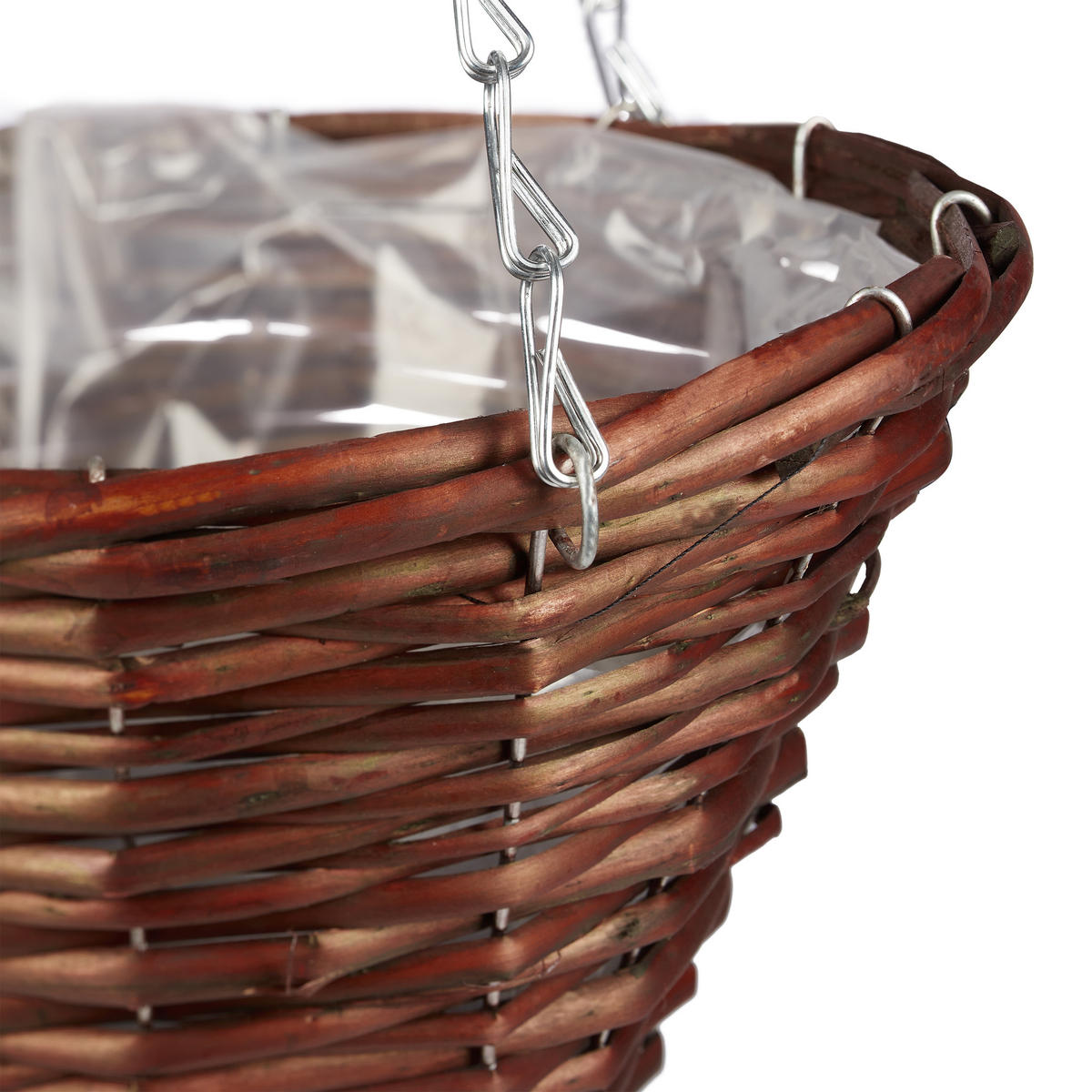 3XBLUMENAMPEL - Braun, Textil/Metall (25/58/25cm) - Relaxdays