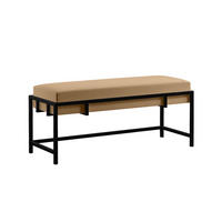 POLSTERBANK LAMO 100 Dunkelbeige, Schwarz Gestell - Beige/Schwarz, Textil/Metall (100/45/35cm) - Bettso