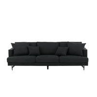 3-SITZER-SOFA Velours schwarz - Schwarz, Textil (255/66/86cm) - ebuy24