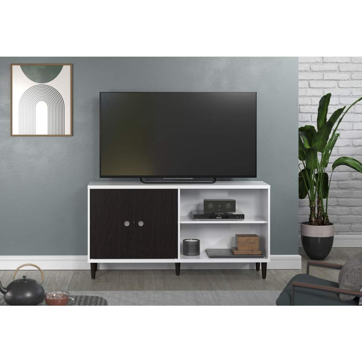 TV TISCH weiß - Weiß, Holzwerkstoff (136/70/36cm) - ebuy24