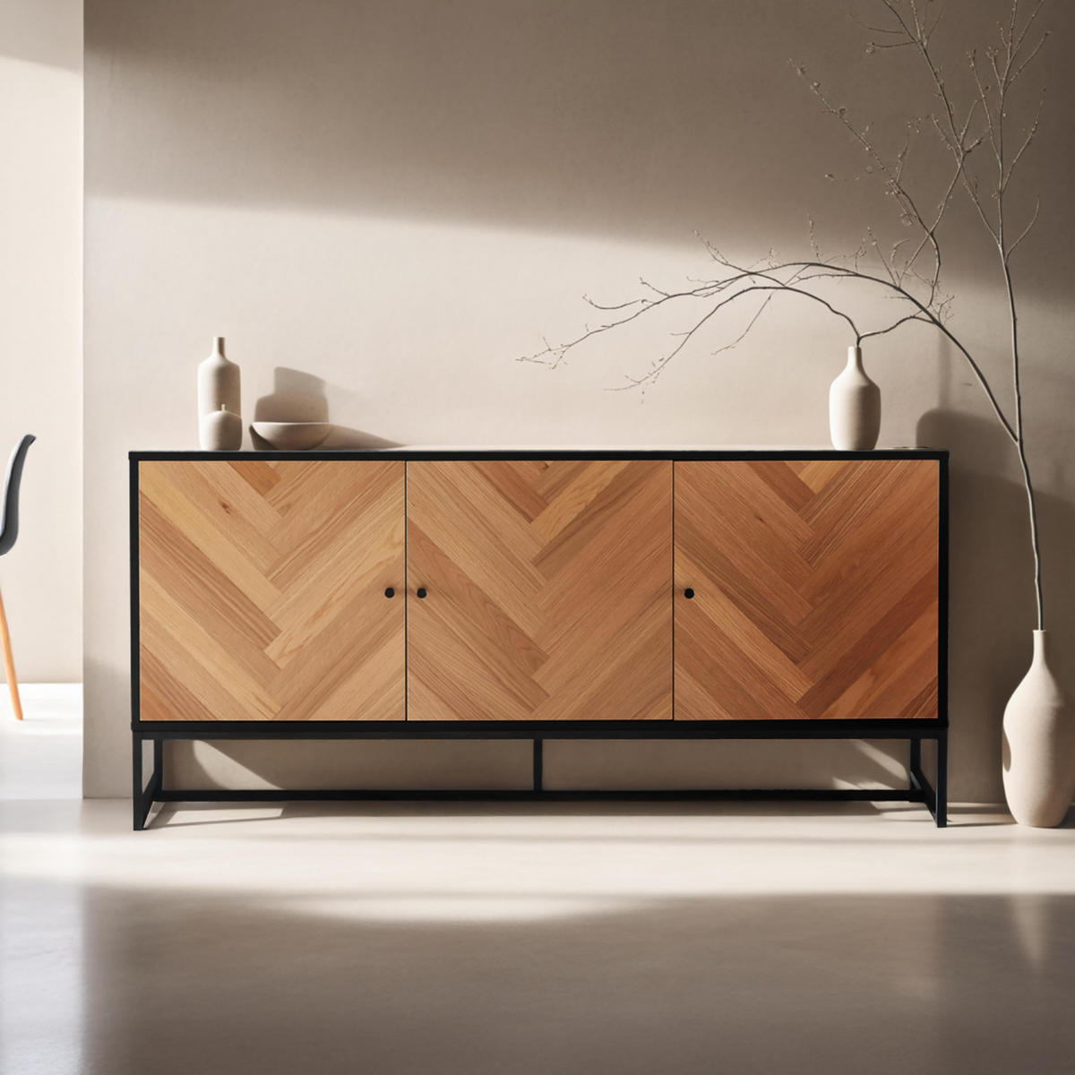 SIDEBOARD 160 cm, Holz - Braun, Holz (40/75/160cm) - Oviala