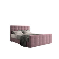 BOXBETT Mit Bettkasten Und Matratze Topper ROMA 180x200 cm Rosa H3-Bonell - Dunkelblau/Rosa, Holz/Holzwerkstoff (180/200cm) - Kaiser Möbel