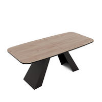 AUSZIEHTISCH ZENITH 160/90/76 cm mit Metallgestell, Schwarz / Eiche - Eiche Wotan/Schwarz, Holzwerkstoff/Metall (90/160/76cm) - Idohome