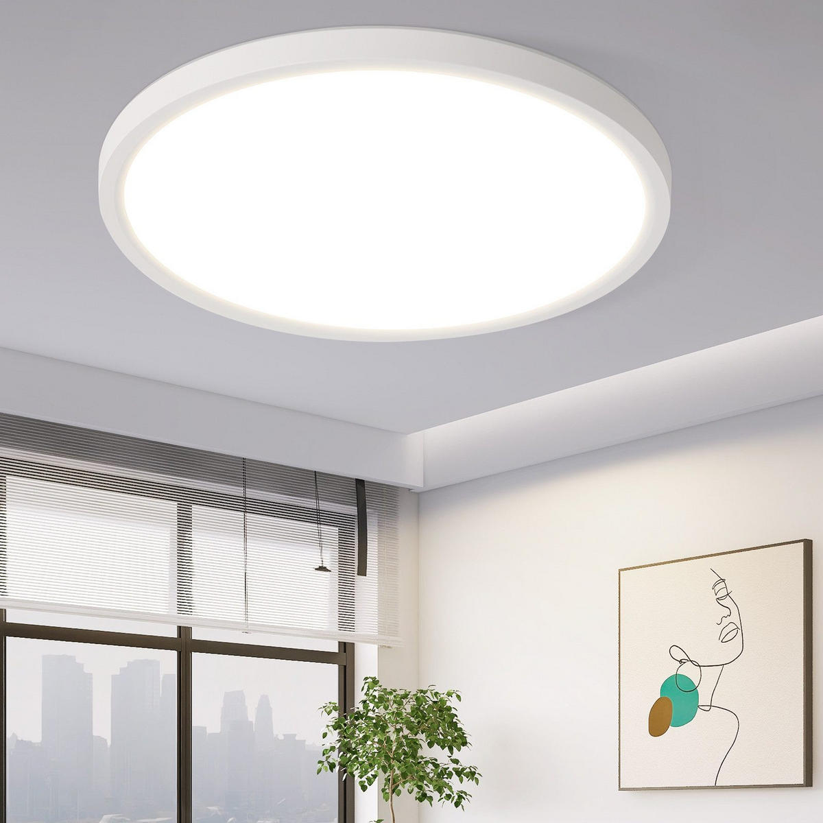 LED-DECKENLEUCHTE Kruger 22/22/2.6cm - Weiß, Kunststoff (22/22/2.6cm) - Nettlife