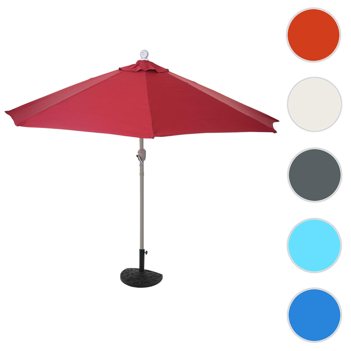 SONNENSCHIRM I HALBRUND UV 50+ Bordeaux - Bordeaux, Textil (260/135cm) - MCW
