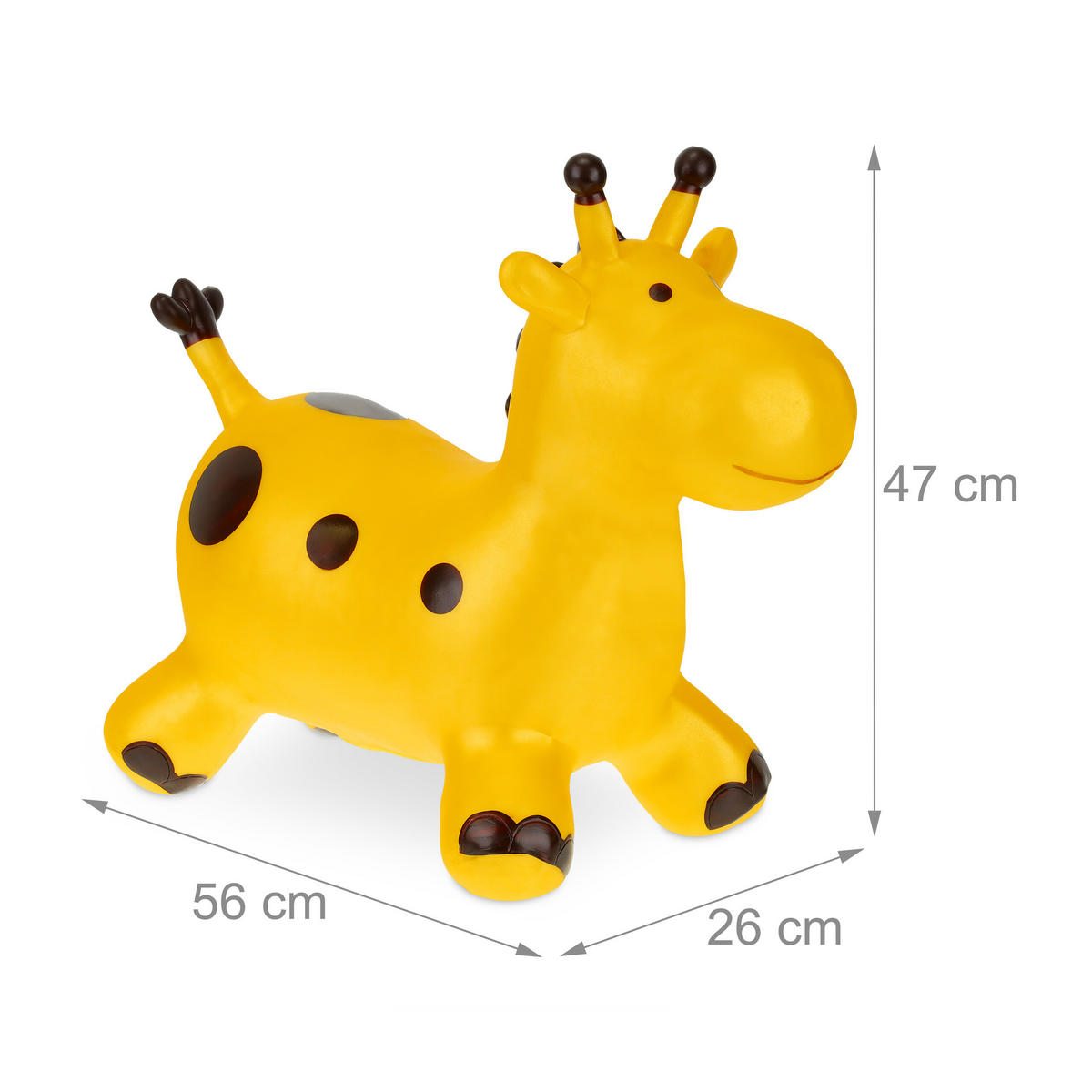 SKÁKADLO Žlutá hnědá nafukovací s pumpičkou - žlutá, plast (56/26/47cm) - Relaxdays