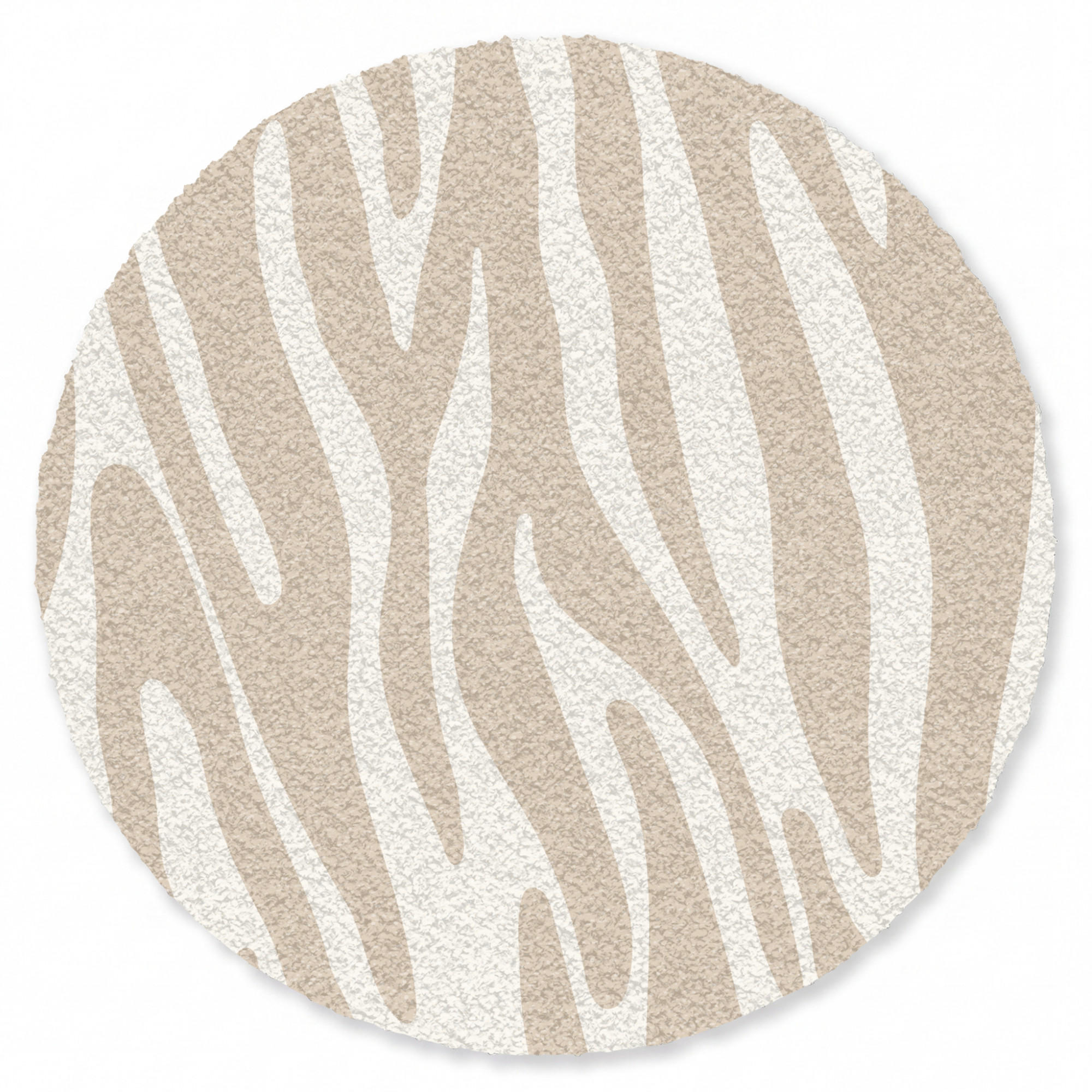 FUSSMATTE Zebramuster - Beige - Weiß - Tiermuster Schmutzfänger 120x120 cm - Beige, Kunststoff (120/120cm) - MuchoWow