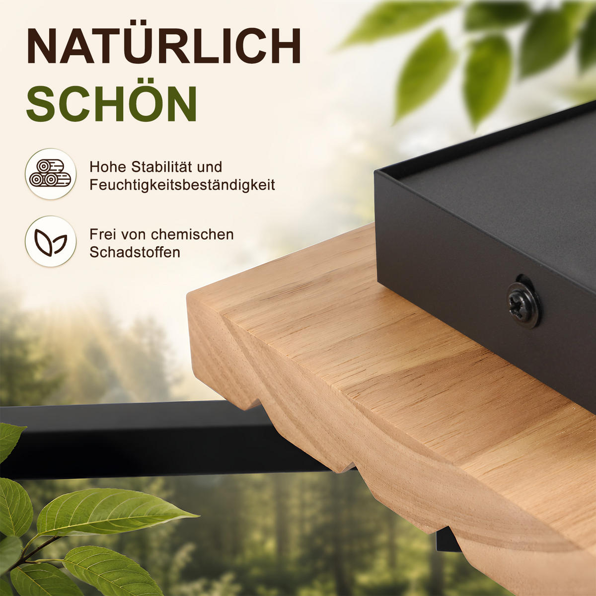 LED PENDELLEUCHTE Xandris 55/31/120 cm - Schwarz/Braun, Holz/Metall (55/31/120cm) - ZMH