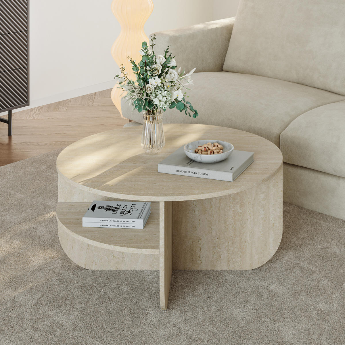 COUCHTISCH Reykhon 80/80/41 cm - Beige, Holzwerkstoff (80/80/41cm) - [en.casa]