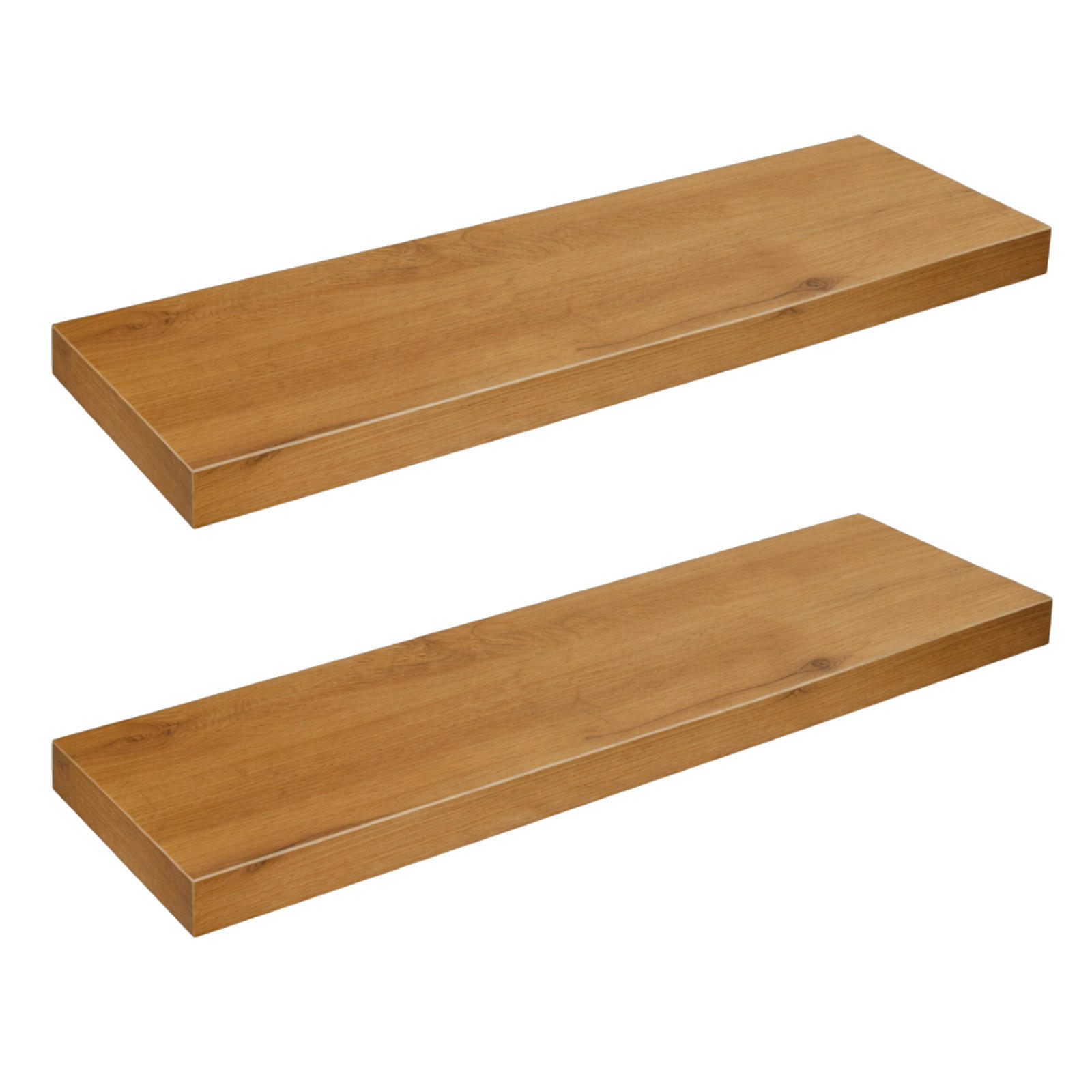 WANDREGAL Holzoptik Erlefarben 2er Set 60x20x4 cm - Erlefarben, Holzwerkstoff/Metall (20/3.8/60cm) - Begryf