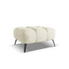 POUF Chenille Stoff Beige - Beige/Schwarz, Textil/Metall (78/41/60cm) - Makamii