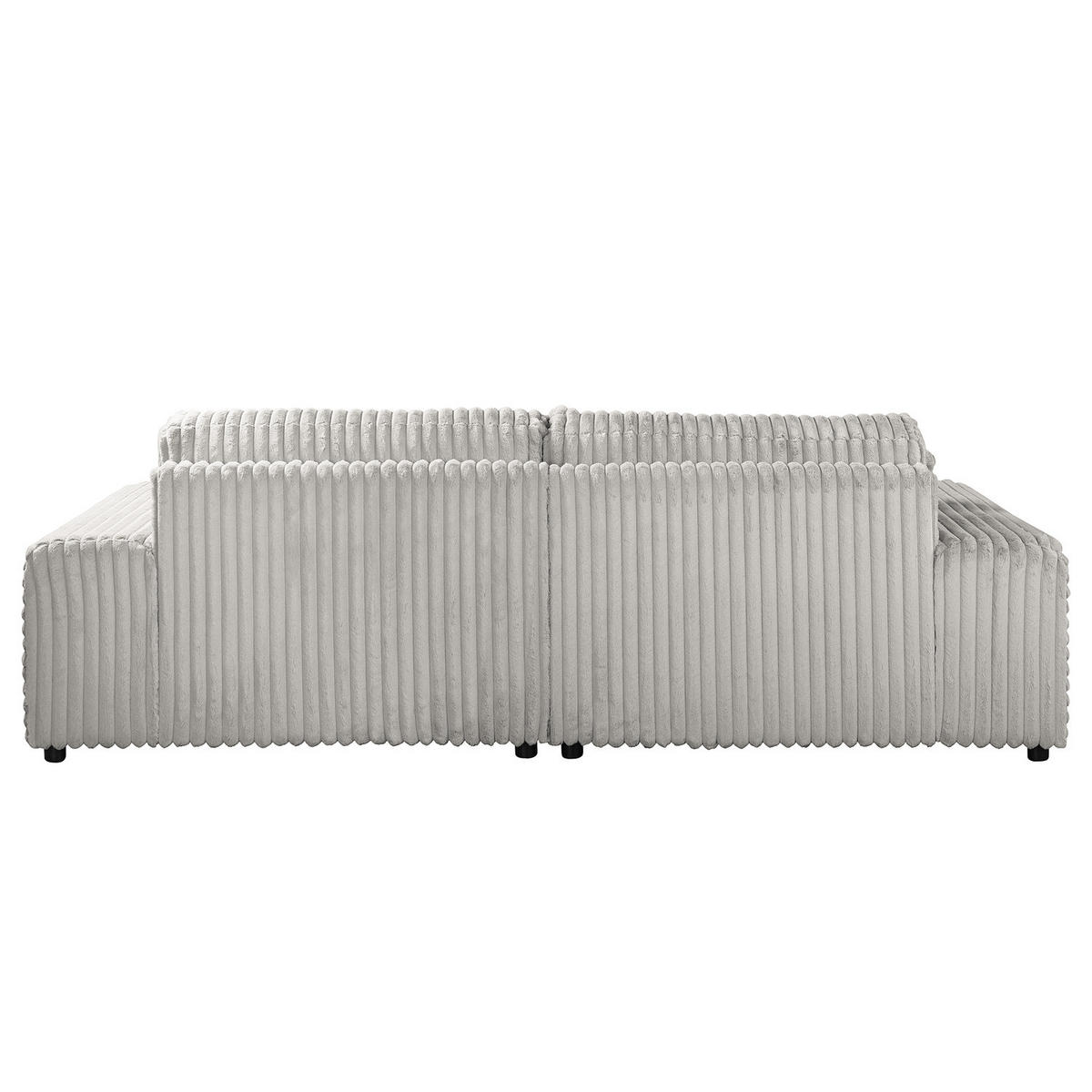 BIGSOFA - Silberfarben/Schwarz, Kunststoff/Textil (237/79/144cm) - home24